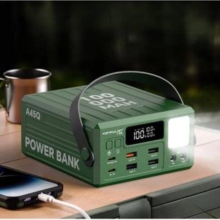Power Bank 100000 mAh, 22.5 Вт 4*USB-A 2*USB-C DC 5V/3A Li-polymer KONFULON A45Q Зелений