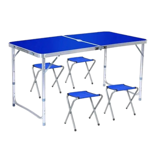 УЦЕНКА! Стол и стулья для пикника с усиленными ножками Folding Table Синий