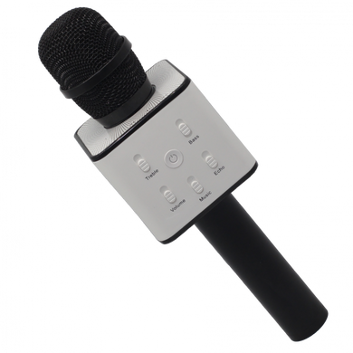 Портативный беспроводной микрофон караоке Q7 черный + чехол