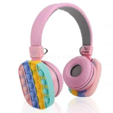 Бездротові Bluetooth навушники антистрес Pop It LED CXT-806E Рожеві