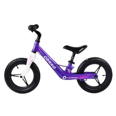 Велобег двухколесный, колеса 12" надувные Corso Фиолетовый