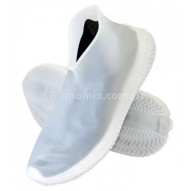 Силіконові водонепроникні чохли-бахили для взуття від дощу та бруду, розмір S Білі