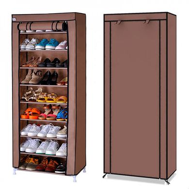 Складна шафа для взуття Shoe Cabinet Shoe rack, 9 полиць Коричневий