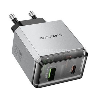 Зарядное устройство блок питания BOROFONE BN22 Lena PD65W (2C1A) charger set (C to C(EU) Серое