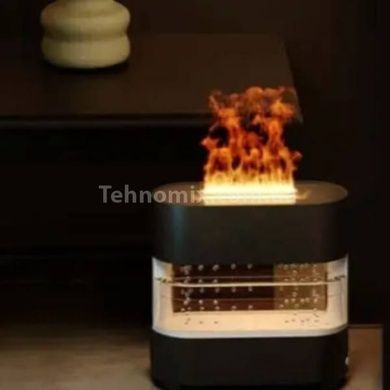 Увлажнитель воздуха с имитацией капель дождя и пламени Humidifier Черный