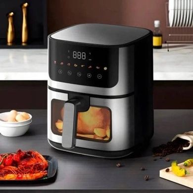 Аерофритюрниця з чашею з антипригарним покриттям 8л 4200Вт Rainberg RB-2268 Чорна