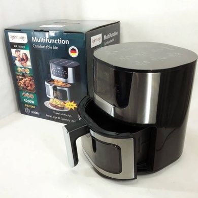 Аерофритюрниця з чашею з антипригарним покриттям 8л 4200Вт Rainberg RB-2268 Чорна