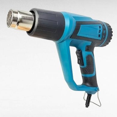 Фен промисловий від мережі із 4 змінними насадками Hot Air Gun 1600W X512 Блакитний