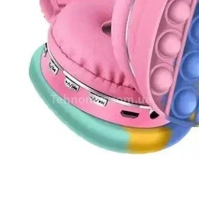 Бездротові Bluetooth навушники антистрес Pop It LED CXT-806E Рожеві