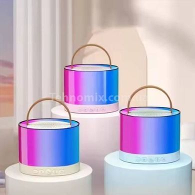 УЦІНКА! Караоке колонка з 2 мікрофонами та підсвічуванням Bluetooth K52 Блакитна