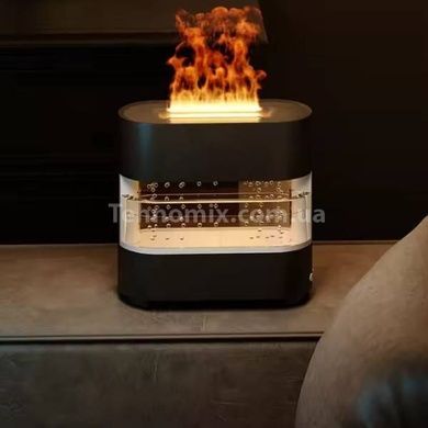 Увлажнитель воздуха с имитацией капель дождя и пламени Humidifier Черный