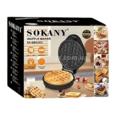 Вафельница электрическая на 4 шт с антипригарным покрытием Sokany SK-BBQ-831