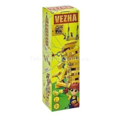 Игра Башня деревянная 54 детали 4FUN Game Club Wood 7358 Натуральный