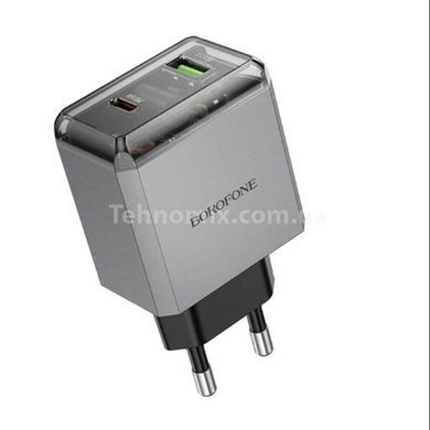 Зарядное устройство блок питания BOROFONE BN22 Lena PD65W (2C1A) charger set (C to C(EU) Серое
