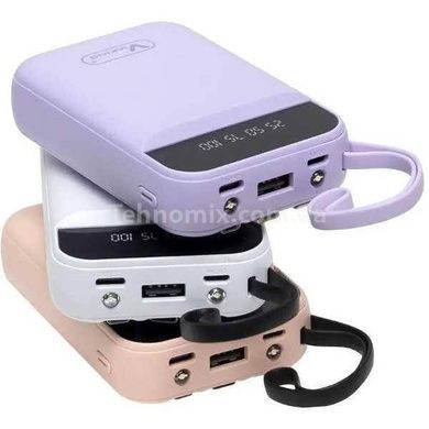 Power bank 50000mAh з проводами 3в1 Viaking N11 Фіолетовий
