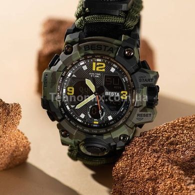 Часы мужские тактические Besta Life Pro Khaki с компасом