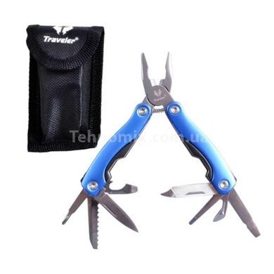Мультитул многофункциональный дорожный 10,5см Traveler MT-608 Blue/Black/Grey Синий