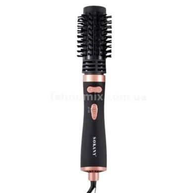 Фен-щетка для укладки волос с вращающейся насадкой 1200 Вт Sokany SK-15006 Черный