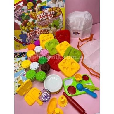 Набор теста для лепки 12 баночек с аксессуарами и поварским колпаком Fresh Fruit