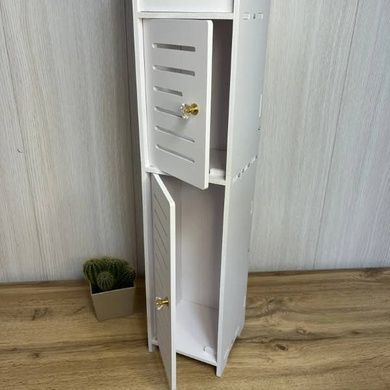 Тумба в ванную комнату со шкафчиками и отделением для туалетной бумаги ven-1289-C43 Белая