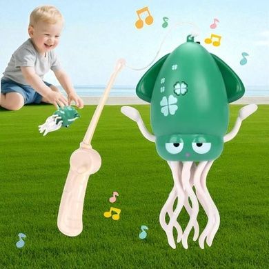 Игрушка аккумуляторная со световыми и звуковыми эффектами Танцующий осьминог 158-21C Зеленая