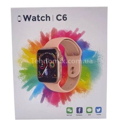 Смарт годинник водоніпроникний з вібросигналом Smart Watch C6 HS-45 Рожевий