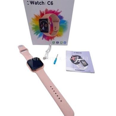 Смарт годинник водоніпроникний з вібросигналом Smart Watch C6 HS-45 Рожевий