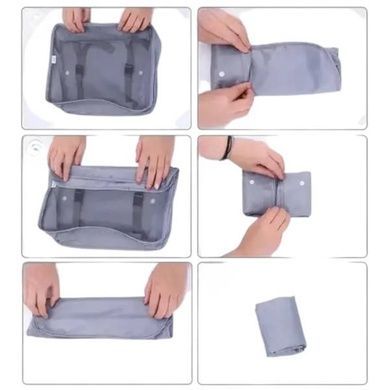 Набор органайзеров для хранения вещей дорожный 8 шт Travel storage bag Нави-225 Серый