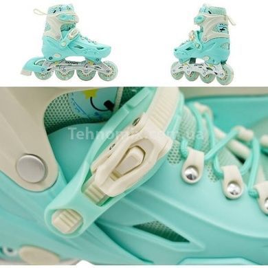 Ролики детские раздвижные размер 29-33 Scale Sports Mint LF 605 Бирюзовые с белым