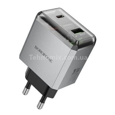 Зарядное устройство блок питания BOROFONE BN22 Lena PD65W (2C1A) charger set (C to C(EU) Серое