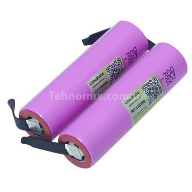 Аккумулятор с контактами под пайку 18650 3000mAh LiitoKala 30Q-N Розовый