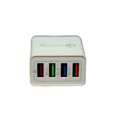 Зарядное устройство Fast Charge 220v на 4 USB D22 Белый
