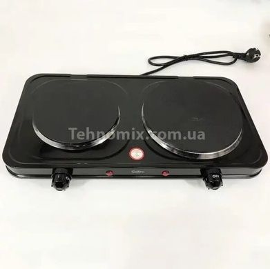 Плитка электрическая Suntera DP-1935B 2500Вт 2 конфорки 15,5+18,5см чугун Черная