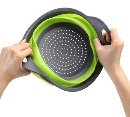 Дуршлаг силиконовый складной 2в1 Collapsible filter baskets круглый