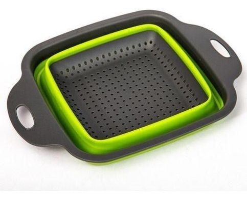 Друшляк силіконовий складаний 2в1 Collapsible Filter Baskets квадратний