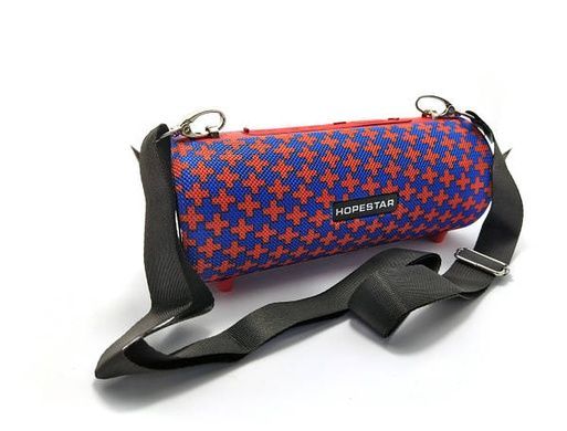 Портативна Bluetooth колонка Hopestar H39 з вологозахистом Синя з червоним