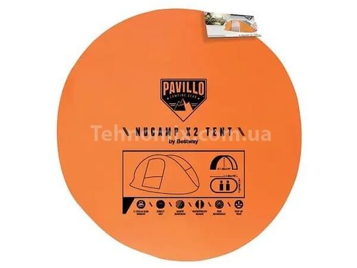 Палатка 2-х местная Bestway 68004 + антимоскитная сетка+ сумка Оранжево-Голубая