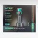 Машинка для стрижки аккумуляторная с 10 сменными насадками VGR V-885C GREEN Черная с зеленым