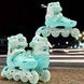 Ролики детские раздвижные размер 29-33 Scale Sports Mint LF 605 Бирюзовые с белым