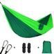Гамак без планки плащ із карабіном підвісний 140х280 см Hammock Салатово-зелений