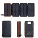 Power Bank із сонячною зарядкою в розкладному чохлі 10000mAh Solar Charger Power Bank Чорний із помаранчевим
