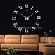 Настінний годинник "Зроби сам" великий з римськими цифрами 3D DIY CLOCK Срібло