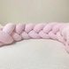 Бортик в детскую кроватку Косичка 120*18см ткань Велюр Bimbo Розовая