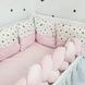 Бортик в детскую кроватку Косичка 120*18см ткань Велюр Bimbo Розовая