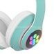 Беспроводные Bluetooth-наушники с кошачьими ушками LED CAT EAR P33 бирюзовые