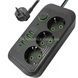 Мережевий фільтр з USB (3&times;220В+4&times;USB+1&times;Type-C) QL-1074U 5 метрів Чорний