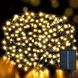 Гирлянда уличная с солнечной панелью 50м 500LED Черный провод, теплый свет