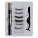 Набор для макияжа накладные ресницы 3 пары + маркер и подводка Rose Roll