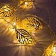 Гирлянда LED Листики металлические 3м 220V Золото