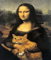 Алмазная мозаика GM 70849 "Мона Лиза с котом" 30*40 см в коробке